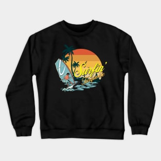 surfing turqoise spot Crewneck Sweatshirt